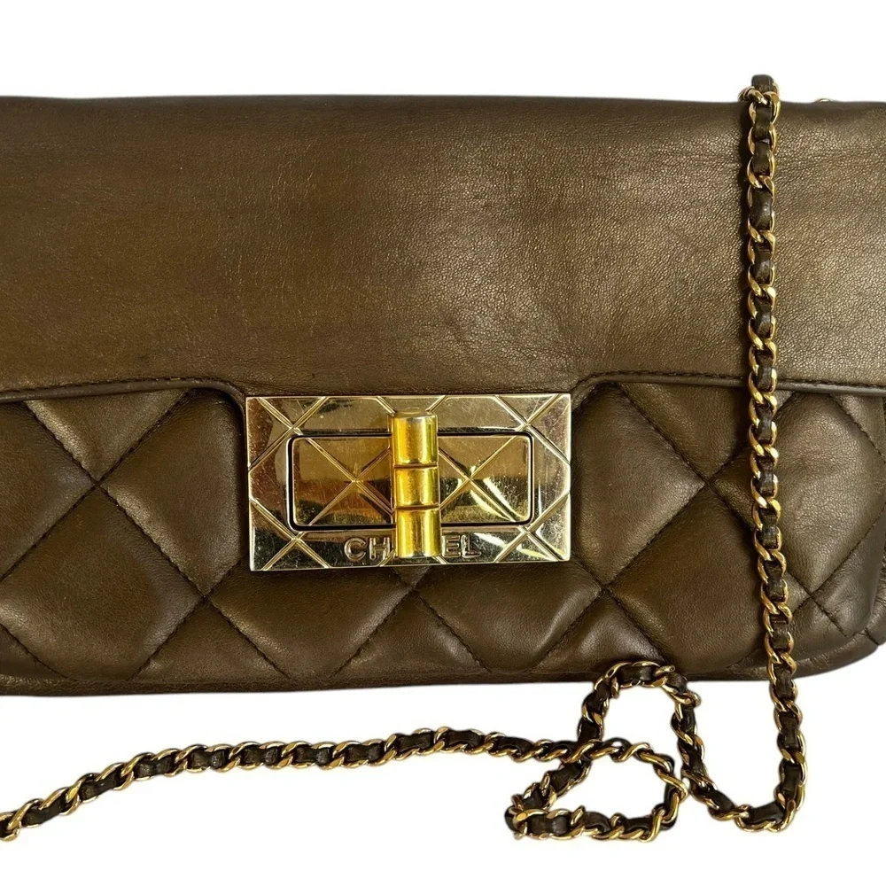 Bronze Chanel lambskin Chocolate Bar